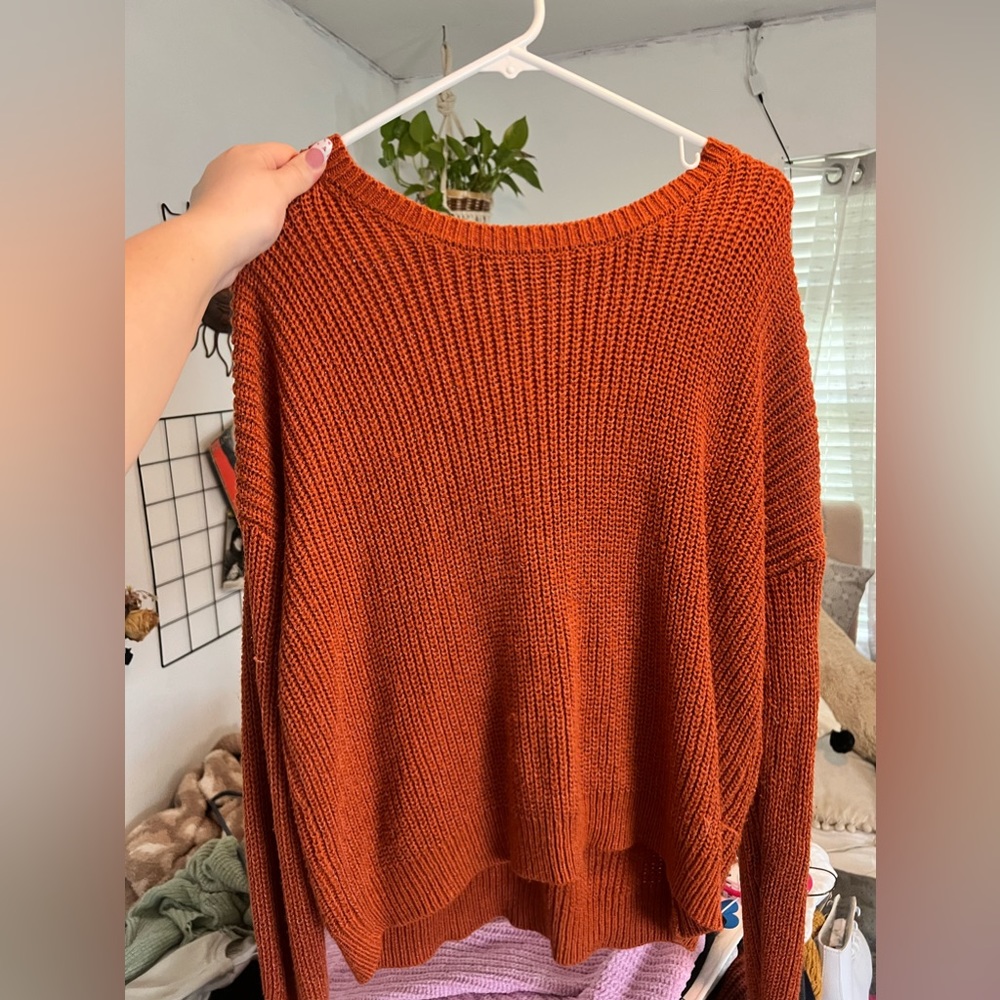 burnt orange sweater